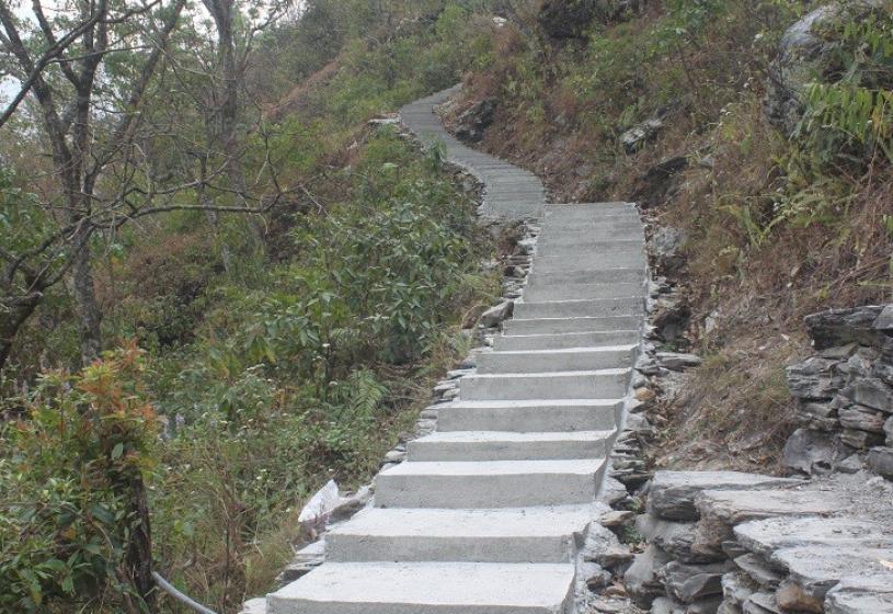 म्याग्दीको बिममा पक्की पदमार्ग निर्माण