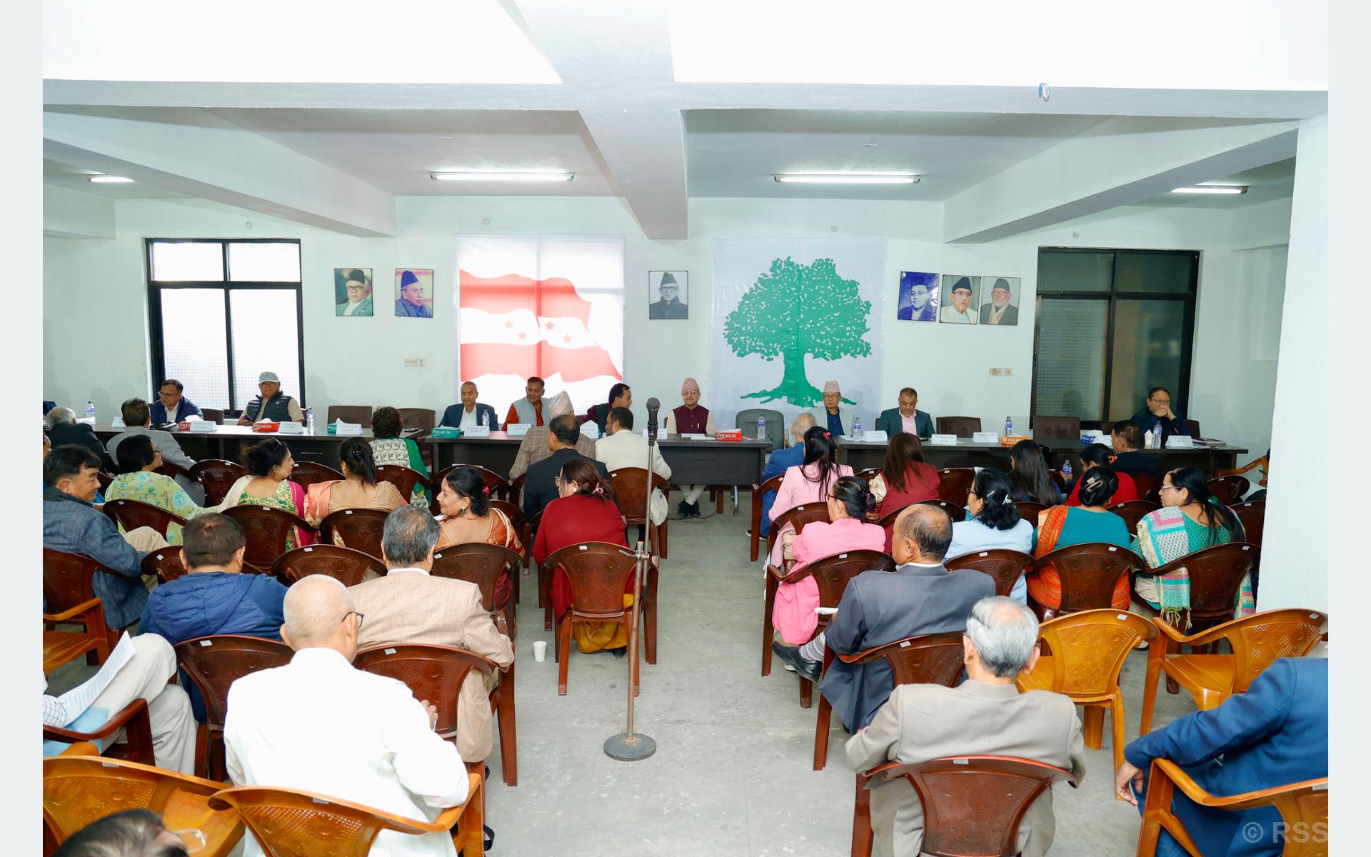कांग्रेस केन्द्रीय समिति बैठक बस्दै, नियमित महाधिवेशनको कार्यतालिका पेस हुने