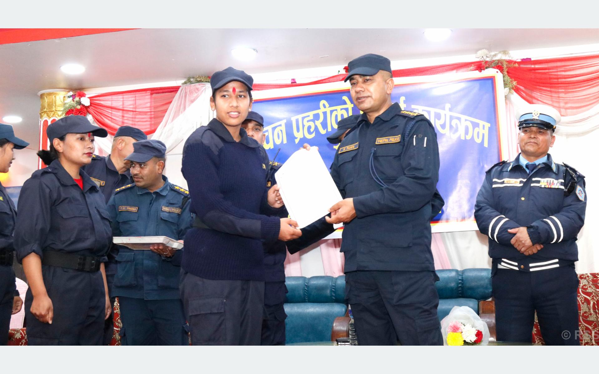 काठमाडौँमा खटिएका निर्वाचन प्रहरीको औपचारिक बिदाइ