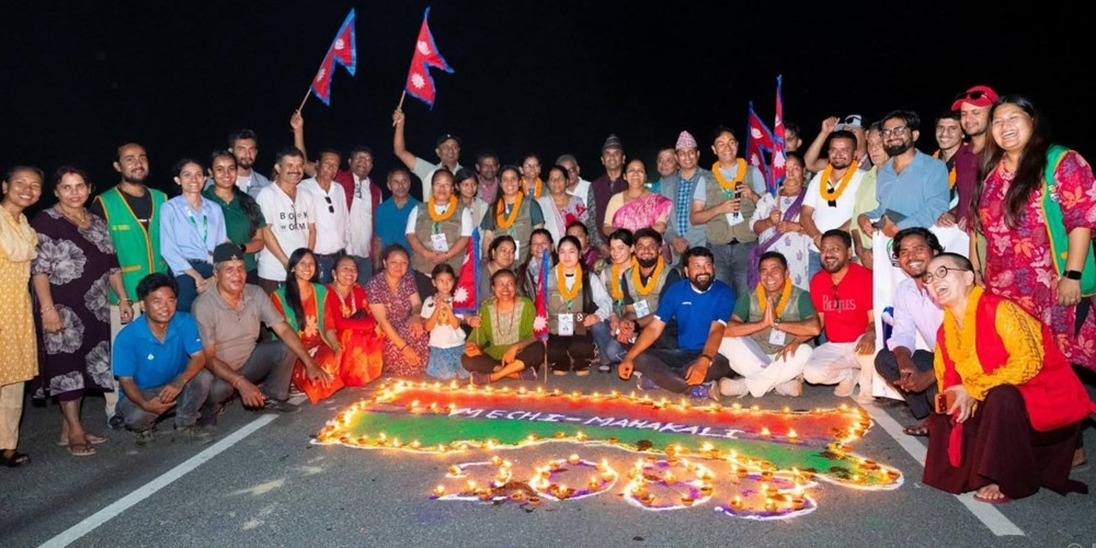 मेची पुलबाट ‘मेची–महाकाली राष्ट्रिय उद्धार यात्रा’ सुरु