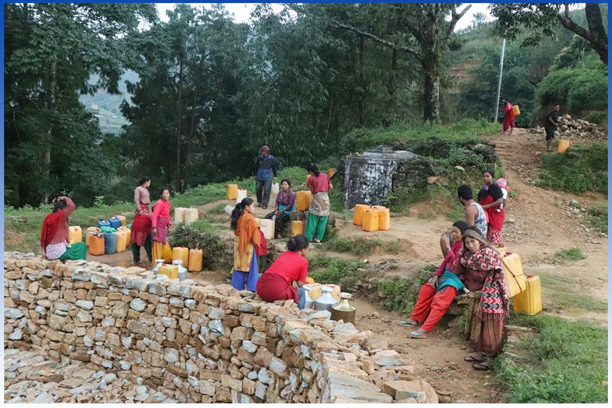 काभ्रेमा खानेपानीको मूल सुक्दै, पुनः जीवित कार्यक्रम प्रभावित