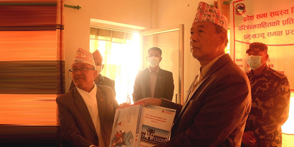 सातवटै प्रदेशप्रमुखसमक्ष निर्वाचन परिणामसहितको प्रतिवेदन प्रस्तुत