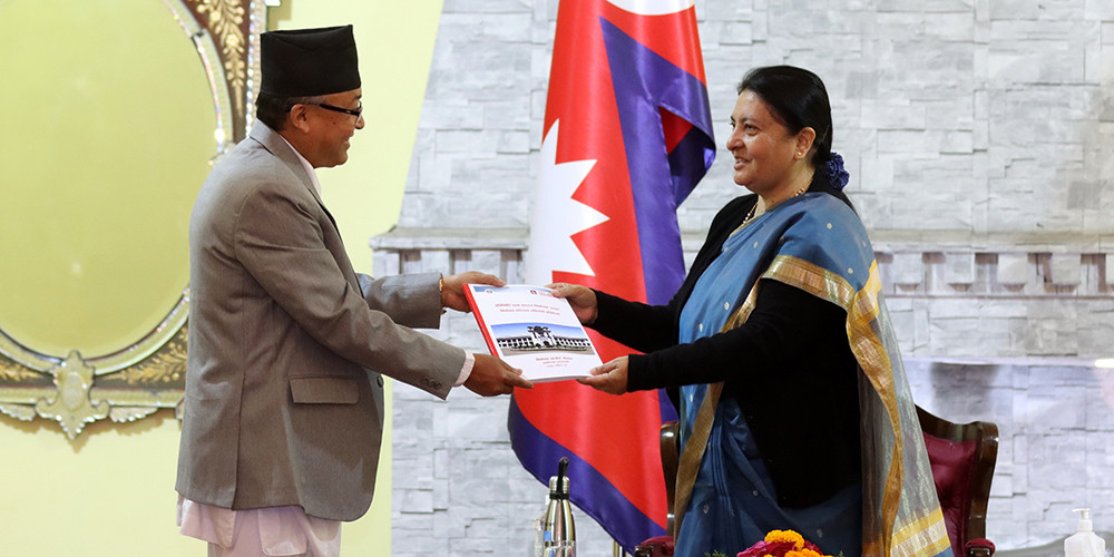 राष्ट्रपतिसमक्ष निर्वाचन परिणामसहितको प्रतिवेदन पेश