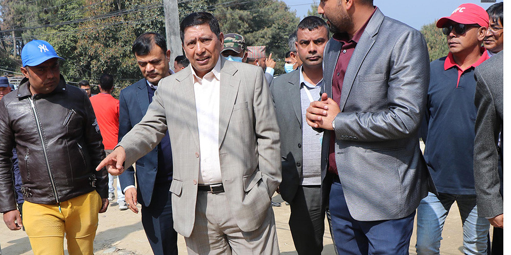 उपप्रधानमन्त्री श्रेष्ठद्वारा भक्तपुर(नगरकोट सडक अनुगमन
