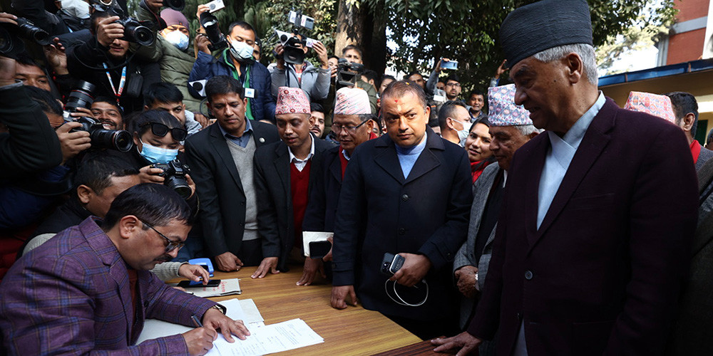 संसदीय दलमा देउवालाई पौडेल, सिंह, निधि र शशाङ्कको साथ