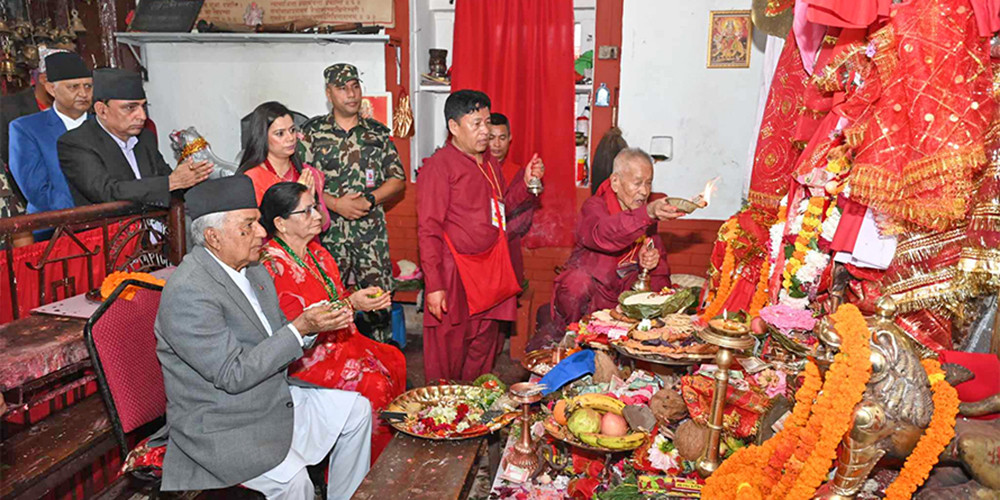 पाल्पामा रणउजीरेश्वरी भगवतीको रथयात्रामा राष्ट्रपति सहभागी 