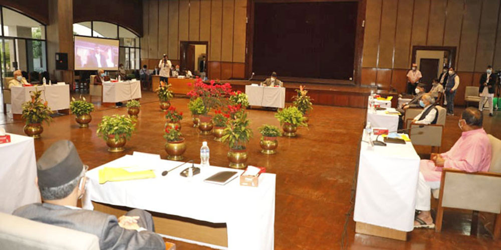 सभामुख सापकोटा र शीर्ष नेताबीच छलफल सुरु, प्रधानमन्त्री ओली सहभागी भएनन्