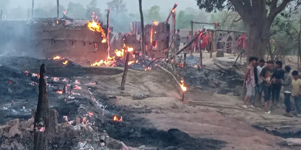 दाङमा आगलागीमा परी एक वृद्धको मृत्यु 