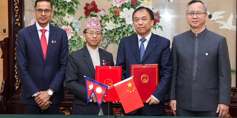 नेपाल र चीनबीच फ्रेमवर्कमा हस्ताक्षर