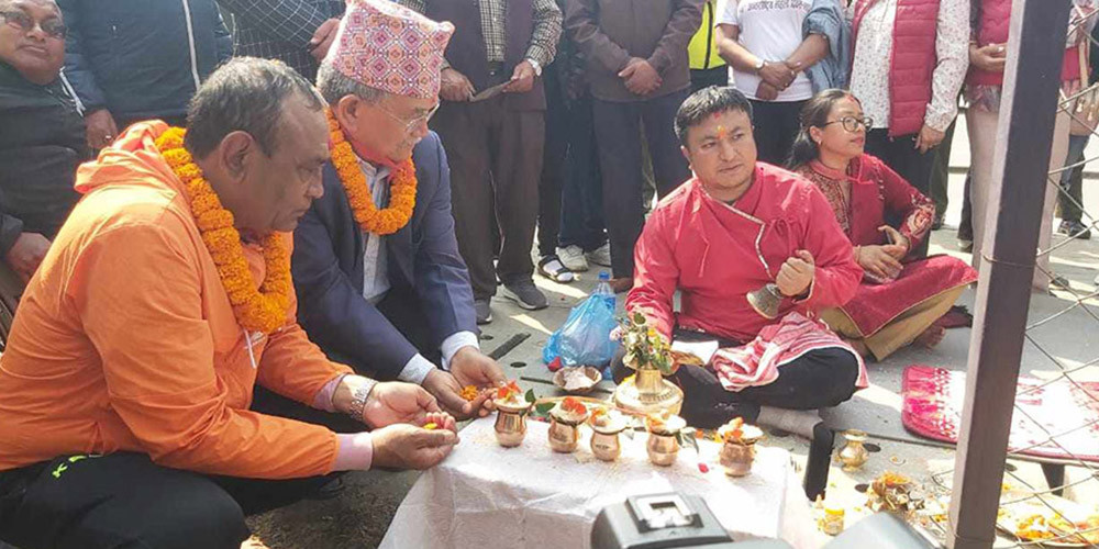 नेपालमै पहिलो पटक लिफ्टसहितको आकासे पुल निर्माण सुरु