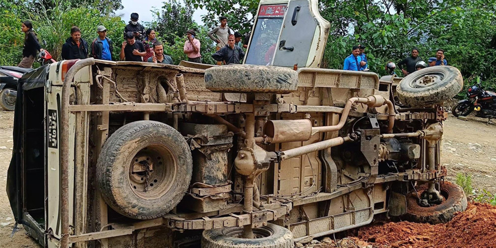 आँधीखोलामा जिप दुर्घटना : सात घाइते
