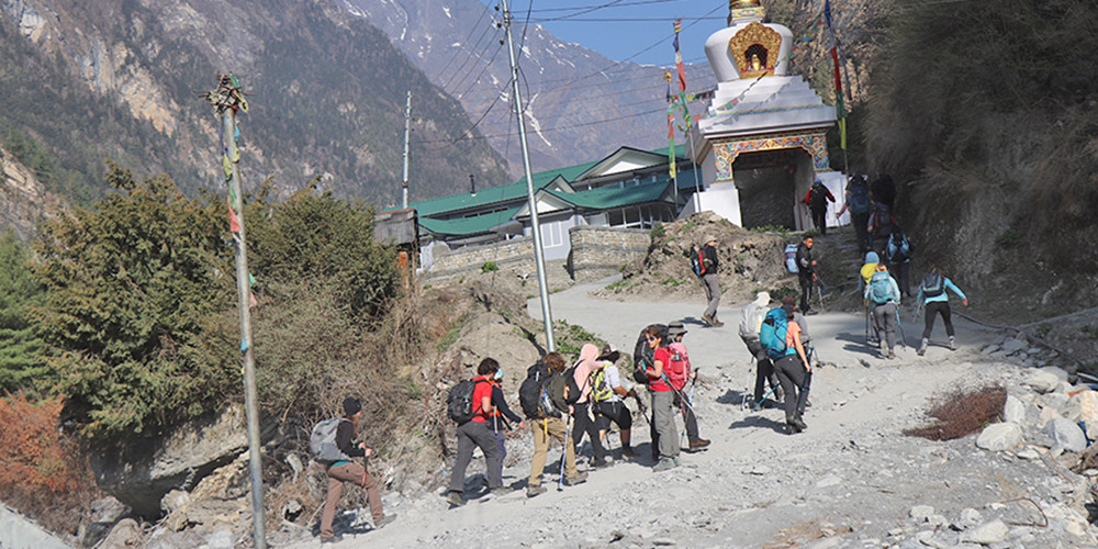 साउनमा अन्नपूर्ण क्षेत्रमा जम्मा साढे ५ हजार पर्यटक 