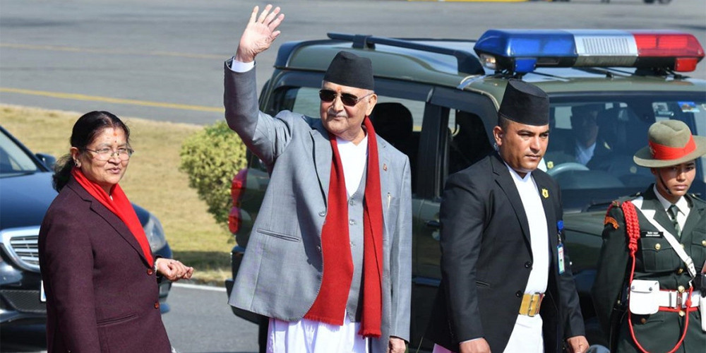 प्रधानमन्त्री ओली चीन प्रस्थान