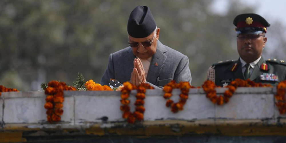 प्रधानमन्त्रीबाट सहिद स्मारक र सहिदगेटमा पुष्पहार अर्पण