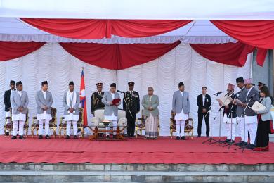 चार नयाँ मन्त्रीले लिए शपथ- प्रधानमन्त्रीसँग तीन मन्त्रालय, अनिल सिन्हालाई थपियो पर्यटन