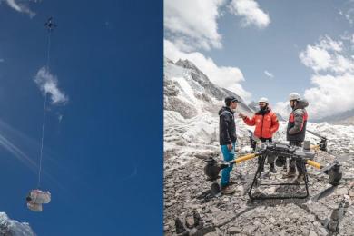 सगरमाथाको फोहर सङ्कलनमा ड्रोनको प्रयोग