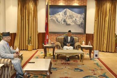 राष्ट्रपति पौडेल र प्रधानमन्त्री दाहालबीच भेटवार्ता