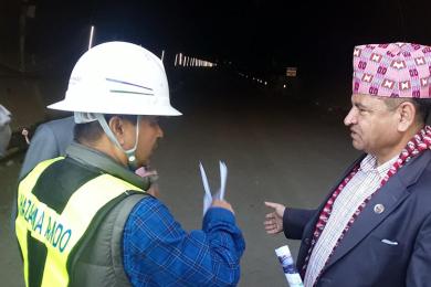 मन्त्री ज्वालाद्वारा नागढुङ्गा सुरुङमार्गको अनुगमन