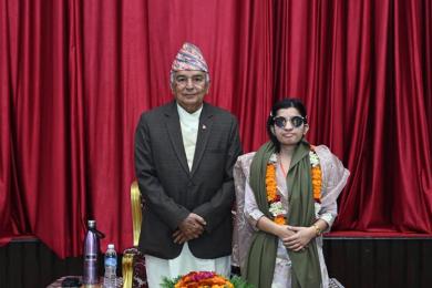 राष्ट्रपतिद्वारा गायिका पौडेलको सम्मान