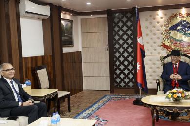 प्रधानमन्त्री दाहालसँग भारतीय विदेशसचिव क्वात्राको भेटवार्ता
