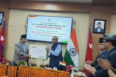 प्रकोप प्रभावितका लागि भारतद्वारा राहत सामग्री सहयोग